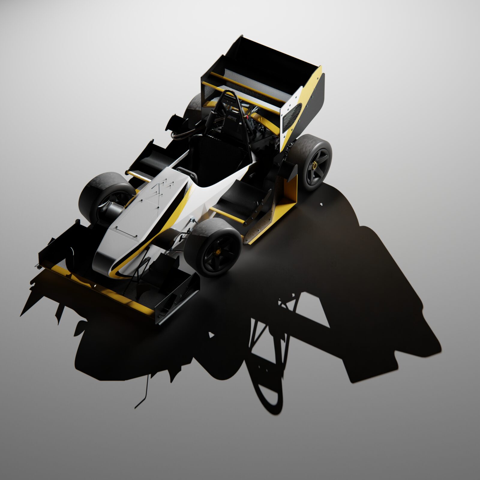 Full-car CAD render of the WFR25 chassis and aero