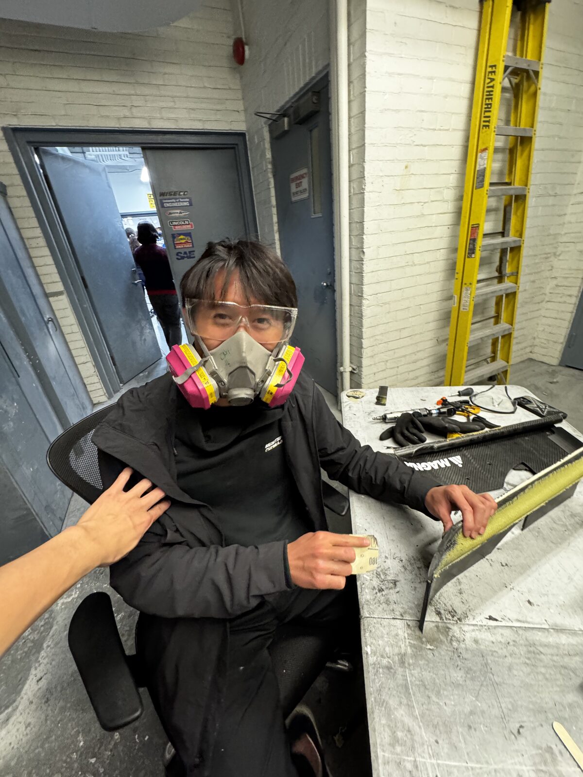 Sanding and finishing a carbon-fibre panel
